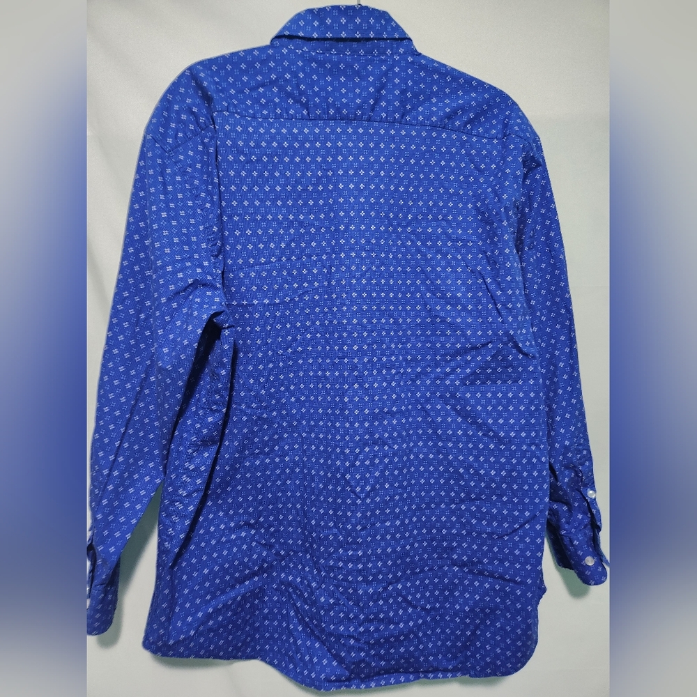Tailorbyrd Collection Blue Patterned Button Up Me… - image 5